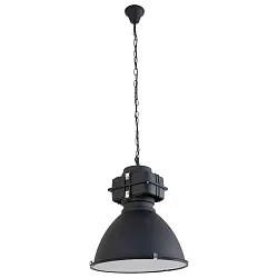 Luminaria colgante DENSI abajo, de 1 llama, grande E27 IP20, negro mate regulable
