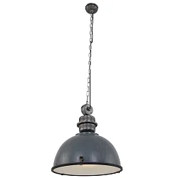 Luminaria colgante BIKKEL - Ø 52CM de 1 llama, grande E27 IP20, gris hormigón regulable
