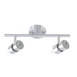spotlight bar NATASJA 2 flames, Dim-To-Warm, adjustable GU10 IP20, steel brushed dimmable