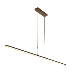 Luminaria colgante ZELENA / 155CM Arriba-Abajo, CCT Switch, ajustable, con regulador táctil IP20, bronce cepillado regulable