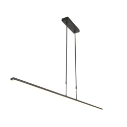Luminaria colgante ZELENA / 155CM Arriba-Abajo, CCT Switch, ajustable, con regulador táctil IP20, negro mate regulable