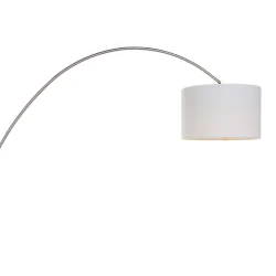 Luminaria de pedestal SOLVA cilíndrico, con interruptor, con pantalla, con enchufe, inclinable E27 IP20, acero cepillado 