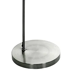 Luminaria de pedestal SOLVA cilíndrico, con interruptor, con pantalla, con enchufe, inclinable E27 IP20, acero cepillado 