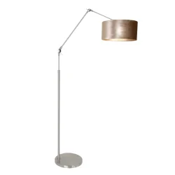 Luminaria de pedestal PRESTIGE CHIC cilíndrico, con interruptor, con pantalla, con brazo articulado, con enchufe E27 IP20
