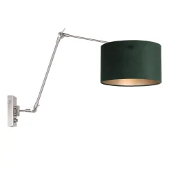 Luminaria de pared PRESTIGE CHIC cilíndrico, con interruptor, con pantalla, con brazo articulado, con enchufe E27 IP20