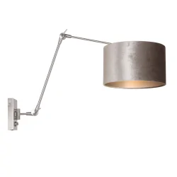 Luminaria de pared PRESTIGE CHIC cilíndrico, con interruptor, con pantalla, con brazo articulado, con enchufe E27 IP20