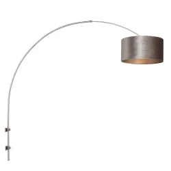 Luminaria de pared SPARKLED LIGHT cilíndrico, con pantalla, ajustable E27 IP20, acero cepillado 