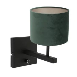 Luminaria de pared STANG arriba, cilíndrico, con pantalla E27 IP20, negro mate regulable