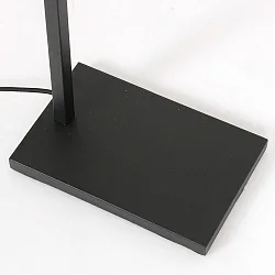 Luminaria de pedestal STANG abajo, con interruptor, con pantalla, con enchufe E27 IP20, negro mate regulable
