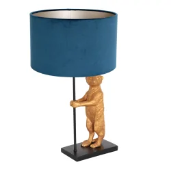 Luminaria de mesa ANIMAUX - SURICATE arriba, con interruptor, con pantalla, con enchufe E27 IP20, negro mate 