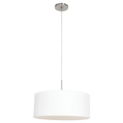 Luminaria colgante SPARKLED LIGHT cilíndrico, con pantalla E27 IP20, acero cepillado regulable