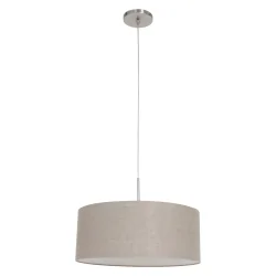 Luminaria colgante SPARKLED LIGHT cilíndrico, con pantalla E27 IP20, acero cepillado regulable