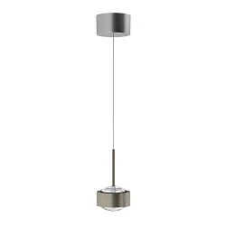 Luminaria colgante PUK! PRO 120 MOTION de 1 llama IP20, níquel mate, plata regulable