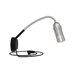 Luminaria de pared NEO! FLEX HOTEL II (LV) con brazo flexible, con enchufe, conmutable, enfocable IP20, aluminio, negro mate