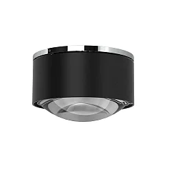 Luminaria de techo PUK MAXX ONE 2 abajo, rígido, sin lente IP20, cromo, negro mate regulable