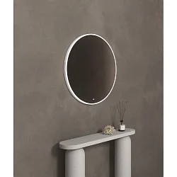 Espejo con iluminación FRAME CIRCLE IP20, plata regulable