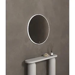 Espejo con iluminación FRAME CIRCLE IP20, blanco mate regulable
