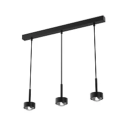 Luminaria colgante PUK MINI CHOICE LONG ONE (COB LED) abajo, 3 veces, rígido, sin lente IP20, negro mate regulable