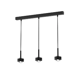 Luminaria colgante PUK MINI CHOICE DROP (COB LED) Arriba-Abajo, 3 veces, rígido, sin lente IP20, negro mate regulable