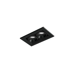 Downlight empotrable LINOO 2.0 de 2 llamas, angular, CCT Switch, corriente constante IP20, negro mate regulable