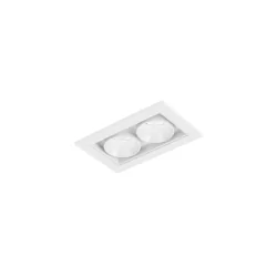 Downlight empotrable LINOO 2.0 de 2 llamas, angular, CCT Switch, corriente constante IP20, blanco mate regulable
