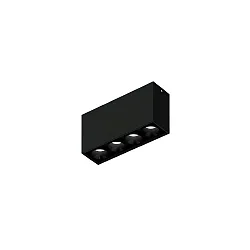 Luminaria de techo LINOO SURFACE 4.0 de 4 llamas, angular IP20, negro brillante, negro mate regulable