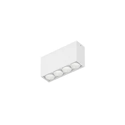 Luminaria de techo LINOO SURFACE 4.0 de 4 llamas, angular IP20, blanco mate, blanco brillante regulable