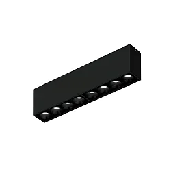 Luminaria de techo LINOO SURFACE 8.0 de 8 llamas, angular IP20, negro brillante, negro mate regulable