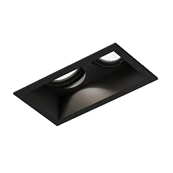 Proyector empotrado PLANO 2.0 - LED de 2 llamas, giro cardánico, con resortes de clip IP20, mate, negro intenso regulable