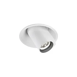 ceiling luminaire BLIEK ROUND 1.0 - LED cardanic swivelling, semi flush, with wire springs IP20, mat, traffic white dimmable