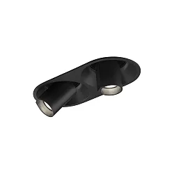 LED Recessed spot BLIEK ROUND PETIT 2.0, 2 flames, 700mA, 2700K, CRi >90, rotatable, swivelling, black