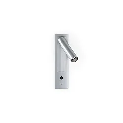 Luminaria de pared empotrable MATCH SEMI RECESSED SNOOZE 1.0 IP20, aluminio cepillado regulable