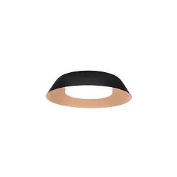 LED Wall /Ceiling luminaire TOWNA 1.0, IP44, Ø 25.4cm, 3000K, dimmable, black copper