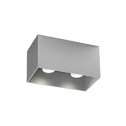 ceiling luminaire BOX CEILING SURF 2.0 2 flames IP20, brushed aluminium dimmable