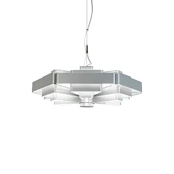 Luminaria colgante J.J.W. 04 E27 IP20, plata regulable