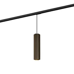 Luminaria colgante de 1 fase HEXO ON TRACK 3.0 - PAR16 angular, lang, con adaptador GU10 IP20, color bronce regulable