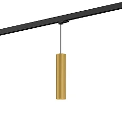 Luminaria colgante trifásica RAY ON TRACK 3.0 - PAR16 cilíndrico, lang, con adaptador GU10 IP20, dorado regulable