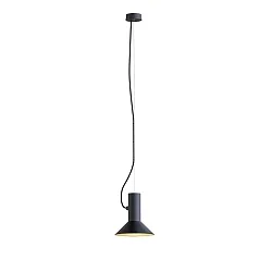 Pendant luminaire ROOMOR 1.0, E27, 250cm, deep black, with shade 1.0, deep black gold