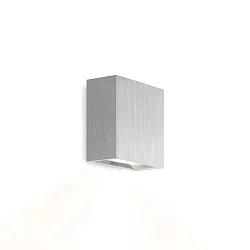Luminaria de pared CENTRAL 1.0 - UP OR DOWN de 1 llama, plano IP20, aluminio cepillado regulable