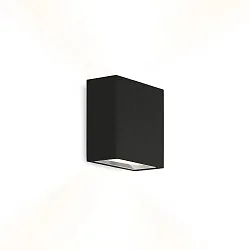 Luminaria de pared CENTRAL 2.0 - UP&DOWN de 2 llamas, plano IP20, mate, negro intenso regulable