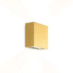 Luminaria de pared CENTRAL 2.0 - UP&DOWN de 2 llamas, plano IP20, dorado mate regulable