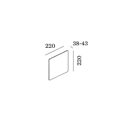 LED Wall luminaire MILES 2.0 CARRÉ, indirect, 22 x 22cm, 8W 3000K, CRi >90, dimmable, marble black
