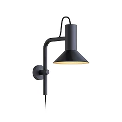 Luminaria de pared ROOMOR WALL 3.1 - PAR16 / SHADE 1.0 corto, con brazo articulado, con caja de conexiones