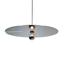 Luminaria colgante MIRRO 3.0 grande E27 IP20, cromo, negro regulable