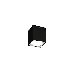 Luminaria de techo para exteriores TRAIN 1.0 abajo, cuadrado, regulable IP65, negro mate regulable