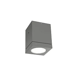 Luminaria de techo para exteriores TUBE 1.0 LED PHASE abajo, cilíndrico, rígido IP65, plomo oscuro regulable