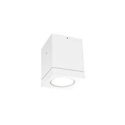 Luminaria de techo para exteriores TUBE 1.0 LED PHASE abajo, cilíndrico, rígido IP65, blanco mate regulable