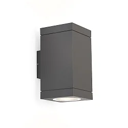 Luminaria de pared para exteriores TUBE CARRÉ WALL 2.0 PAR16 Arriba-Abajo, dos caras GU10 IP65, plomo oscuro