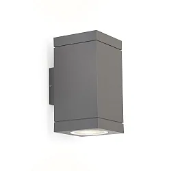 Luminaria de pared para exteriores TUBE CARRÉ WALL 2.0 LED PHASE Arriba-Abajo, dos caras IP65, plomo oscuro regulable