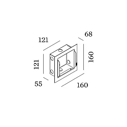 Marco empotrado ORIS 1.3 / RETO 1.3 - RECESSED HOUSING con marco, perforado, negro